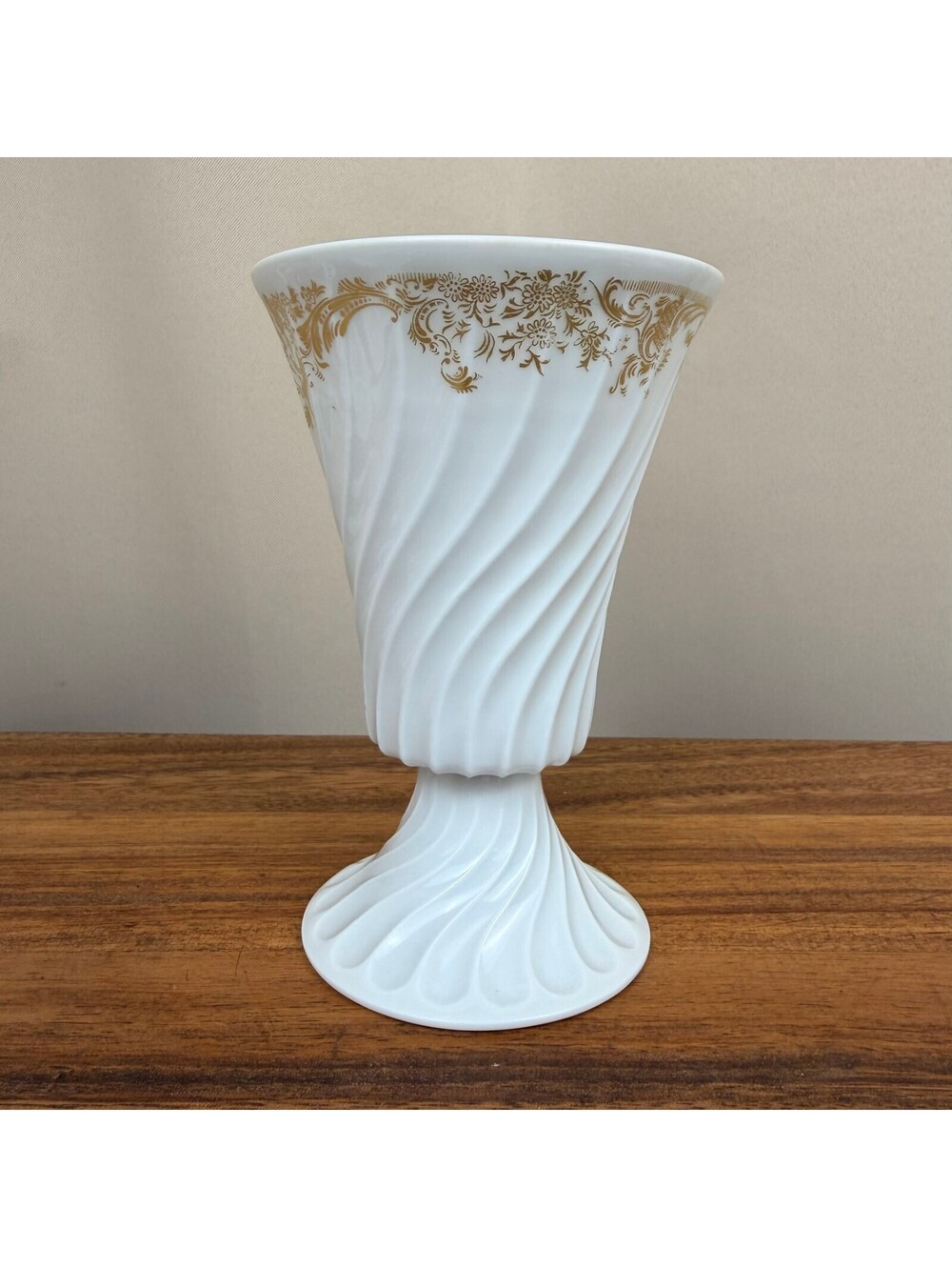 Vintage Haviland Limoges Ladore White Gold Trim Vase